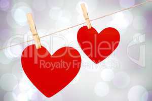 Two hearts on a clothes line