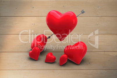 Composite image of love hearts