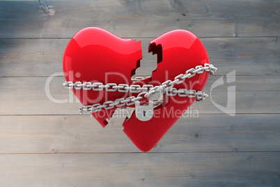 Composite image of locked heart