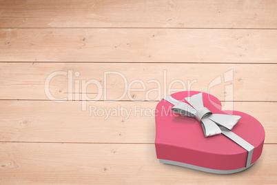Composite image of pink candy box