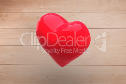 Bright red heart shaped balloon