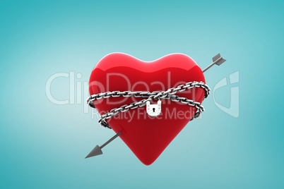 Composite image of locked heart