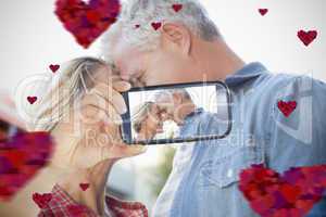 Couple taking Valentines selfie