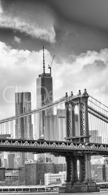 Manhattan Bridge with Downtown Manhattan skyline