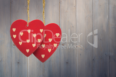 Composite image of cute heart decorations