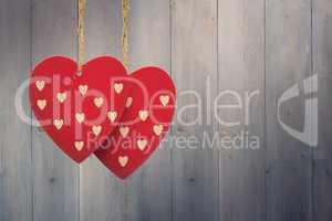 Composite image of cute heart decorations