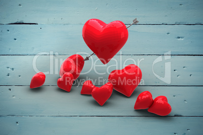 Composite image of love hearts