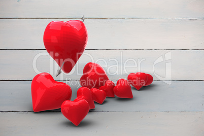 Composite image of love hearts