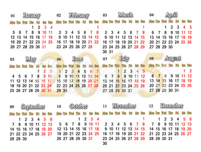 calendar for 2015 year