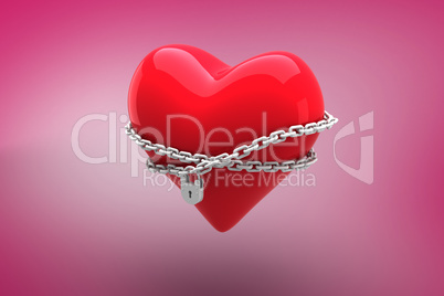 Composite image of locked heart