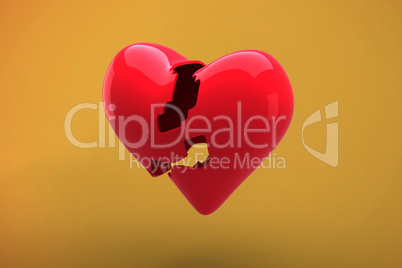 Composite image of broken heart Composite image of broken heart