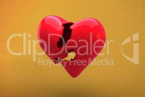 Composite image of broken heart