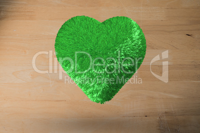 Large green furry heart