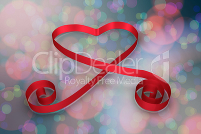 Composite image of red ribbon heart