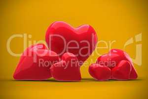 Composite image of love hearts