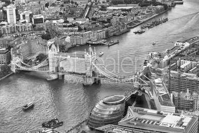 Aerial view of Tower Bridge, London - UK