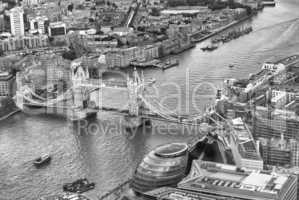 Aerial view of Tower Bridge, London - UK