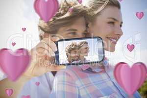 Couple taking Valentines selfie