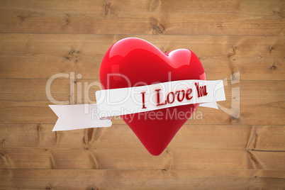 Composite image of heart with scroll