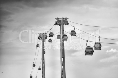 LONDON, UK - SEPTEMBER 28, 2013: Thames cable car operated by Em