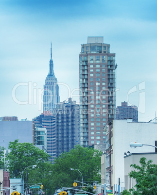 Midtown Manhattan skyline, New York City in summer season