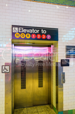 Elevator in New York City subway