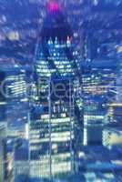 Blurred picture of London night skyline