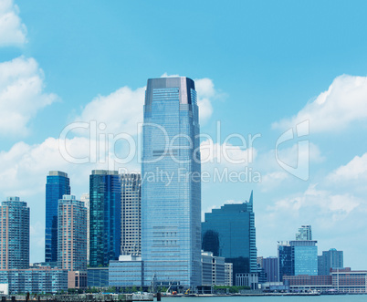 Jersey City skyline over Hudson river, New Jersey