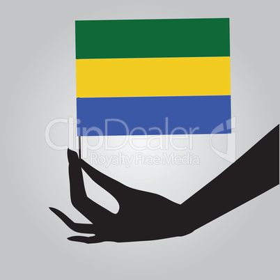 Hand with flag Gabon