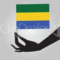Hand with flag Gabon