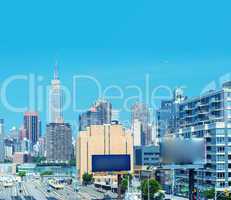 Midtown Manhattan skyline, New York City in summer season