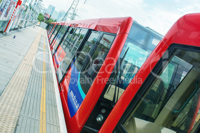 LONDON, ENGLAND, UK - SEP 29: Train departing from an undergroun