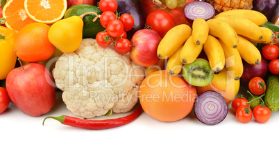 fruit and vegetable isolated on white background