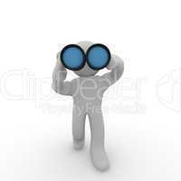 3d man with binoculars