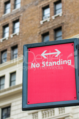 No standing street sign in New York