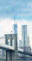 Brooklyn Bridge with Downtown Manhattan skyline