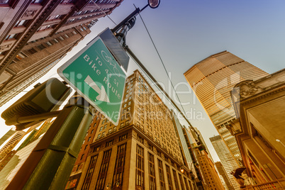 Stunning skyline of New York as seen from street level