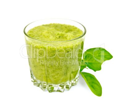 Cocktail with spinach in low glass