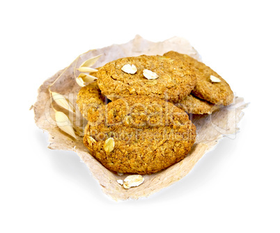 Cookies oatmeal on paper