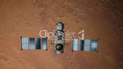 Satellite flying around Mars