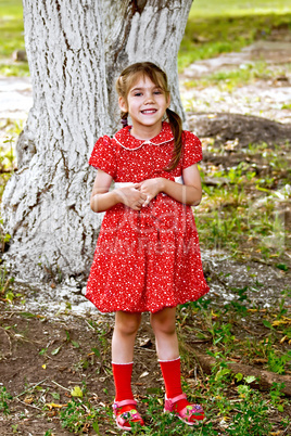 Girl in red dress