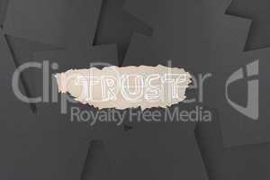 Trust against digitally generated grey paper strewn