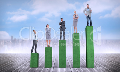 Composite image of business people standing