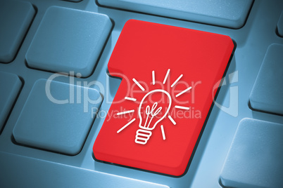 Composite image of idea and innovation graphic on enter key