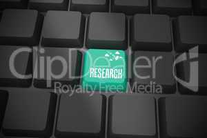 Research on black keyboard with green key