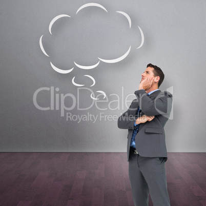 Composite image of thinking businessman