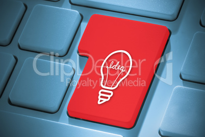 Composite image of idea and innovation graphic on enter key