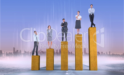 Composite image of business people standing