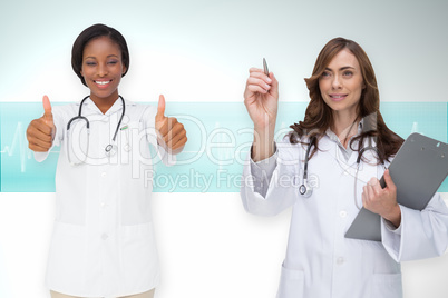 Composite image of medical team