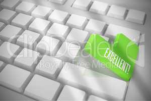 Excellent on white keyboard with green key